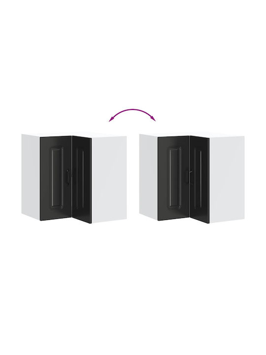 Kalmar Dulap de Colț Suspendata Negru 57x57x60buc