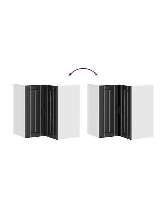 Lucca Corner Cabinet Wall Black 57x57x60pcs