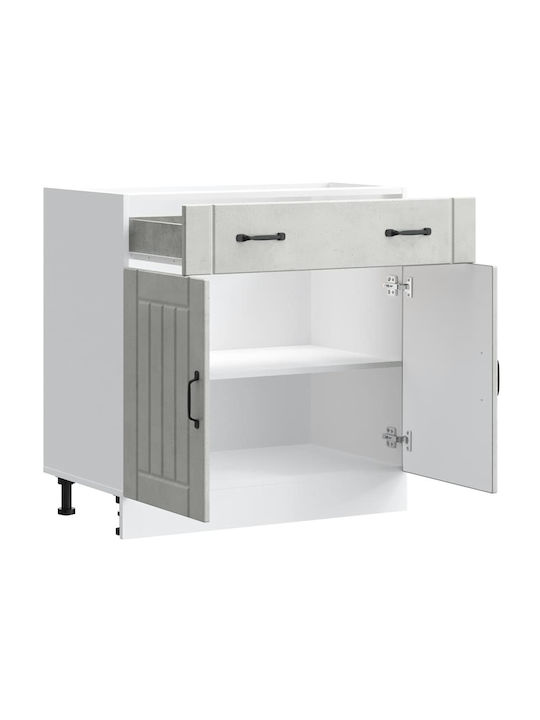 Lucca Ντουλάπι Νεροχύτη Γκρι 80x46x81.5εκ.