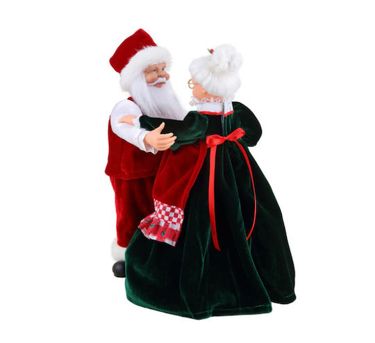 Dekorativer Weihnachtsmann mit Musik Rot 31cm