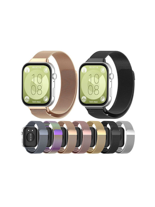 Techsuit Λουράκι Ανοξείδωτο Ατσάλι Ροζ (Huawei Watch Fit 3)