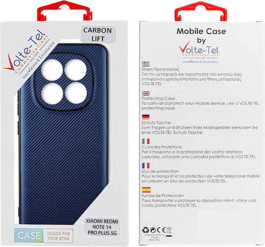 Volte-Tel Carbon Lift Back Cover Σιλικόνης Μπλε (Redmi Note 14 Pro+)
