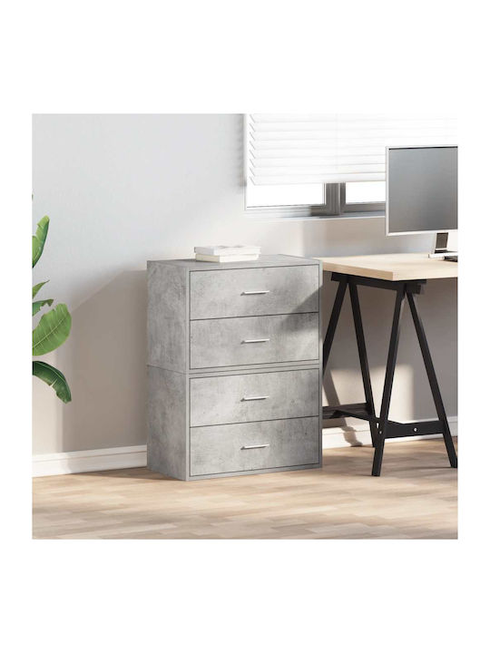 Vidaxl Cabinets 2 Drawers 2 pcs Concrete Gray 60x31x40cm Gray