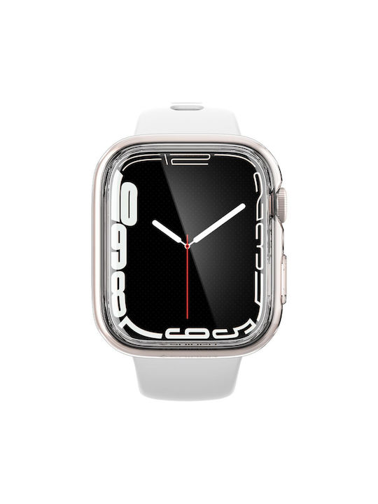 Spigen Ultra Hybrid Силиконов Калъф със Стъкло в Прозрачен цвят за Apple Watch 7 / 8 / 9 (41 мм)