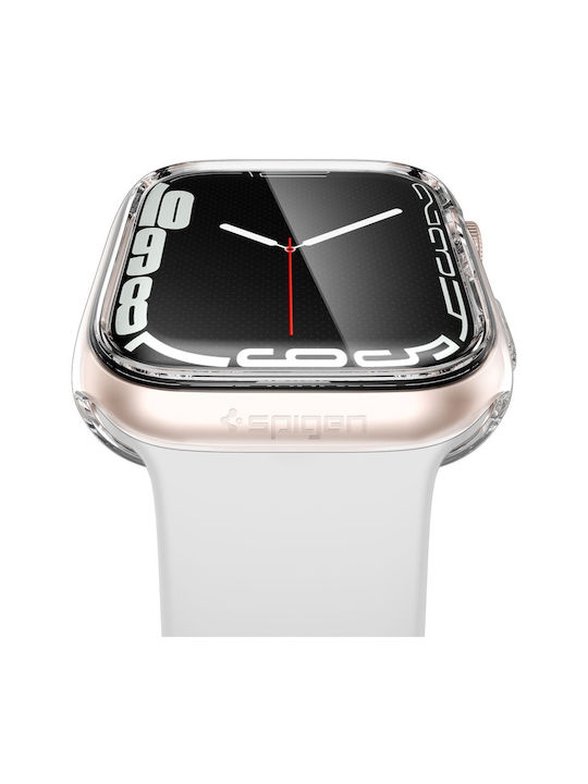Spigen Ultra Hybrid Силиконов Калъф със Стъкло в Прозрачен цвят за Apple Watch 7 / 8 / 9 (41 мм)