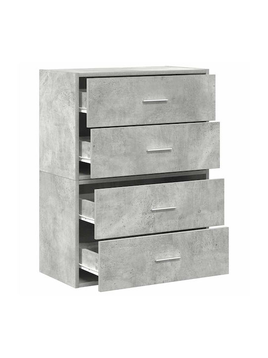 Vidaxl Cabinets 2 Drawers 2 pcs Concrete Gray 60x31x40cm Gray