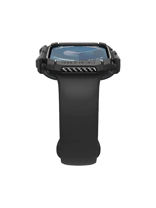 Spigen Rugged Armor Silicone Case in Black color for Apple Watch 42mm