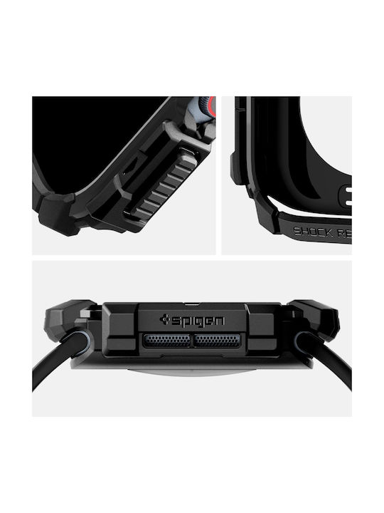 Spigen Rugged Armor Silicone Case in Black color for Apple Watch 42mm