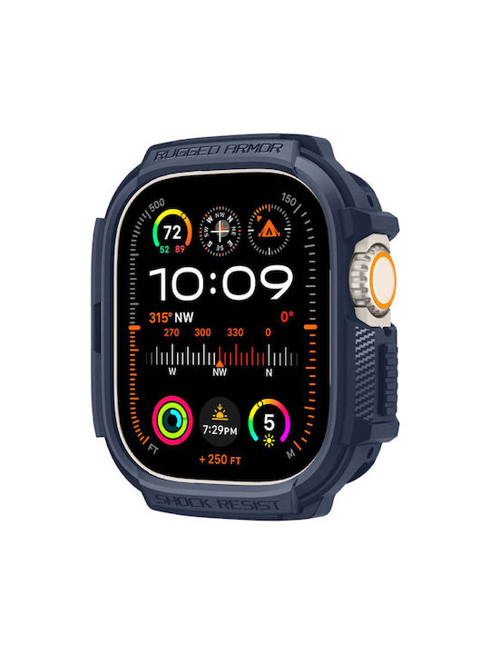 Spigen Rugged Armor Θήκη Σιλικόνης σε Μπλε χρώμα για το Apple Watch Ultra 1 / 2 (49 mm)