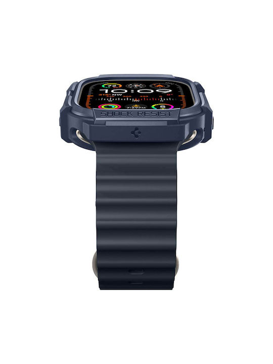 Spigen Rugged Armor Θήκη Σιλικόνης σε Μπλε χρώμα για το Apple Watch Ultra 1 / 2 (49 mm)