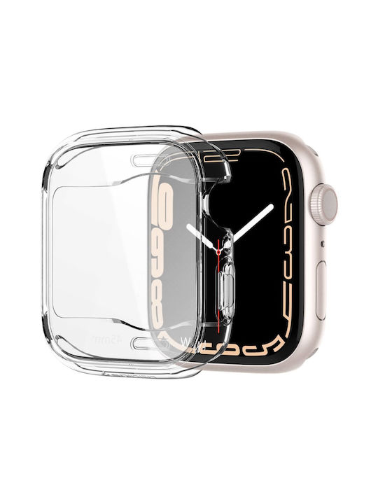 Spigen Ultra Hybrid Silicone Case in Transparent color for Apple Watch 45mm