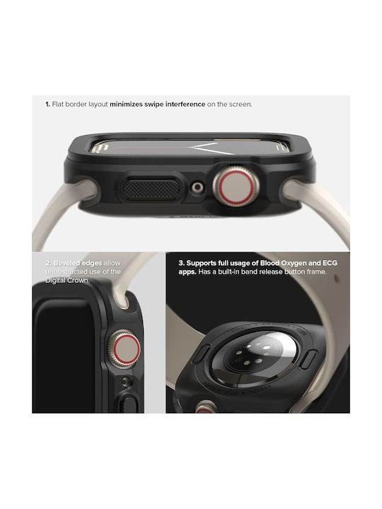 Ringke Air Sports Θήκη Σιλικόνης σε Μαύρο χρώμα για Apple Watch Series 10 (42 mm)