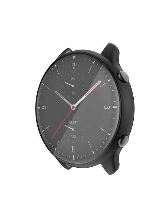 Carcasă de Silicon cu Sticlă în culoarea Negru pentru Amazfit GTR 2