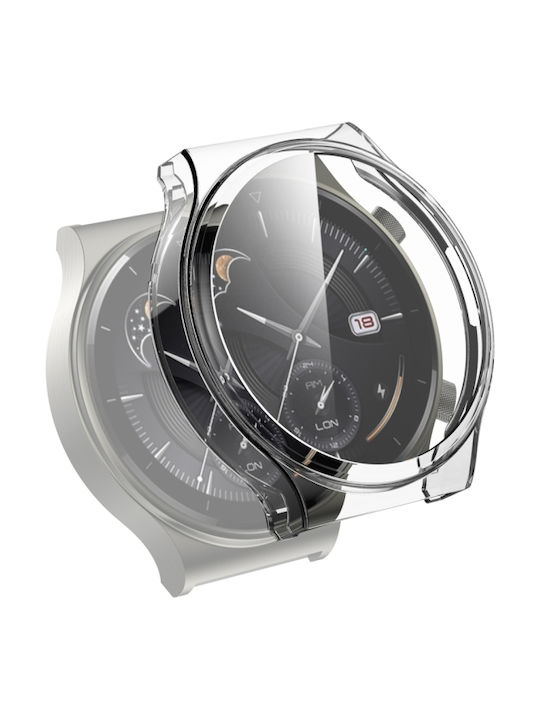 Electroplated Silikonhülle mit Glas in Transparent Farbe für Huawei Watch GT 2 Pro