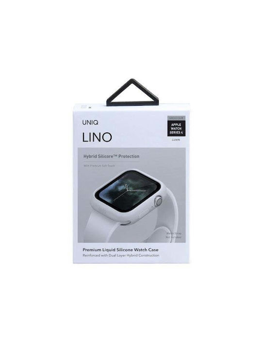 Uniq Lino Θήκη Σιλικόνης σε Λευκό χρώμα για το Apple Watch 44mm