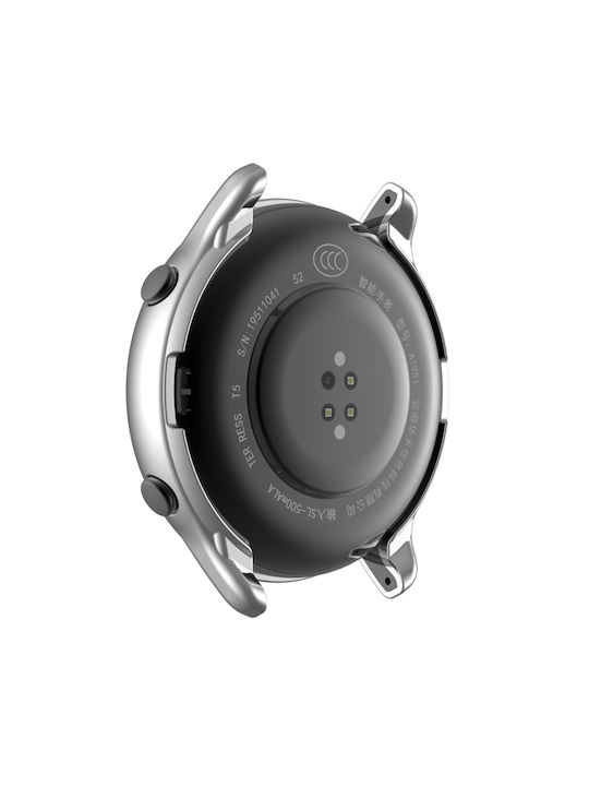 Carcasă de Silicon cu Sticlă în culoarea Argintiu pentru Amazfit GTR 2
