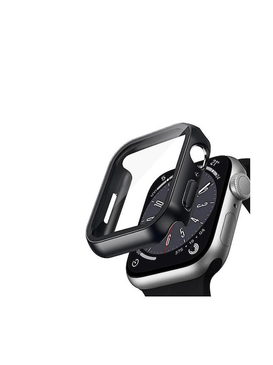 Crong Plastikhülle mit Glas in Schwarz Farbe für Apple Watch 41mm