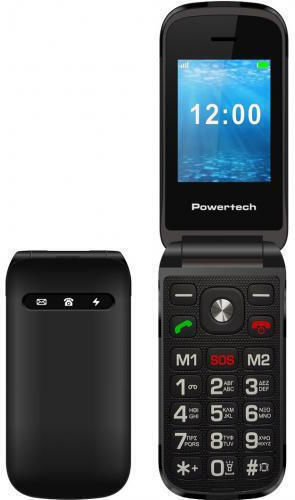 Powertech Milly Flip V2 Dual SIM Handy mit Großen Tasten Schwarzes