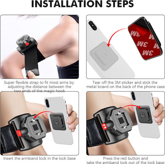 Techsuit Sports Arm Band up to 6.8" Black KF2317812