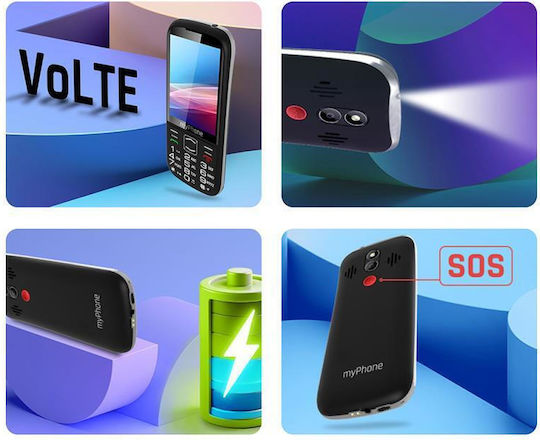 MyPhone Halo 4 LTE Dual SIM Κινητό με Μεγάλα Κουμπιά Μαύρο