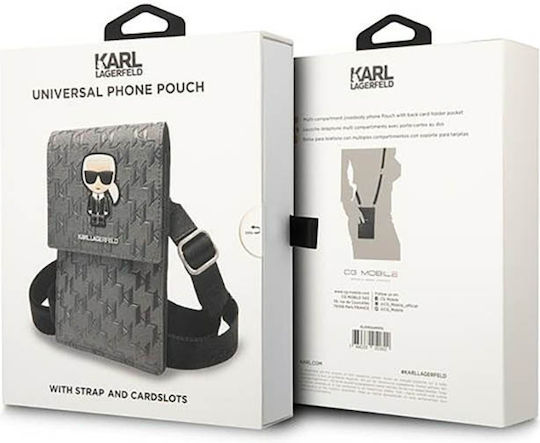 Karl Lagerfeld Monogram Ikonik Buchhülle / Beutel Silber KLWBSAMIPG