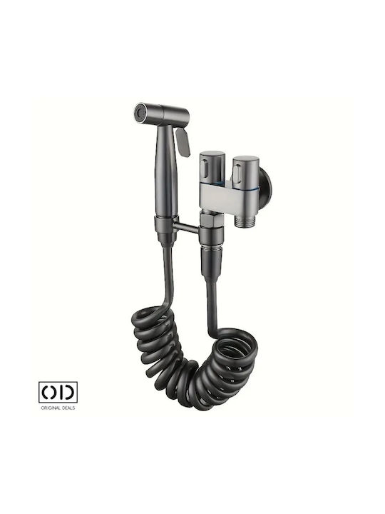 Adaptor cap de duș bideu vas de toaletă premium material aluminiu oțel inoxidabil furtun extensibil 140 cm gri oferte originale