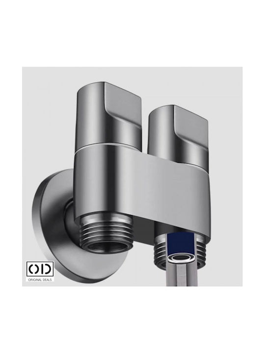 Adaptor cap de duș bideu vas de toaletă premium material aluminiu oțel inoxidabil furtun extensibil 140 cm gri oferte originale