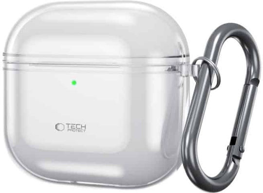 Tech-Protect Flexair Case Silicone with Hook in Transparent color for Apple AirPods 4