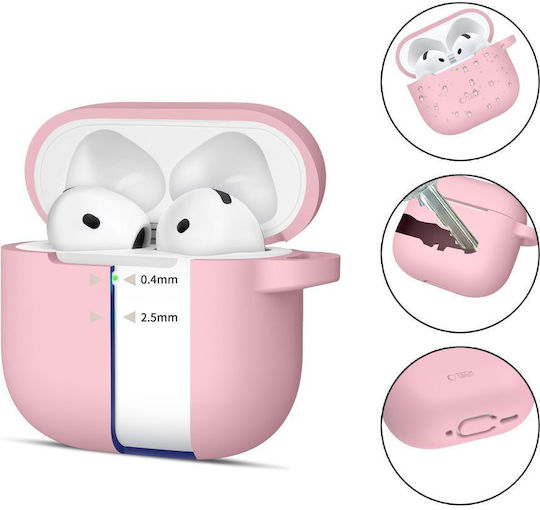 Tech-Protect Silicone Hook Case Silicone with Hook in Pink color for Apple AirPods 4