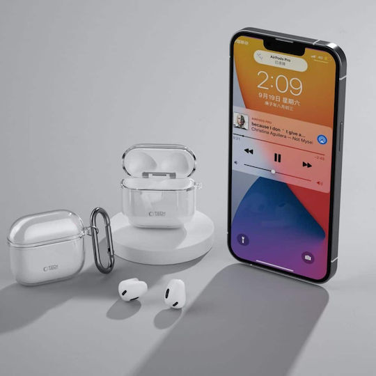Tech-Protect Flexair Case Silicone with Hook in Transparent color for Apple AirPods 4