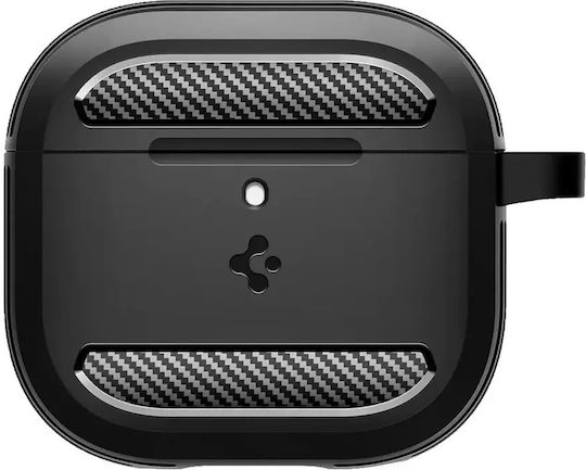 Spigen Rugged Armor Case Silicone in Black color for Apple AirPods 4