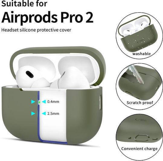 Tech-Protect Silicone Θήκη Σιλικόνης Olive Green για Apple AirPods Pro 2