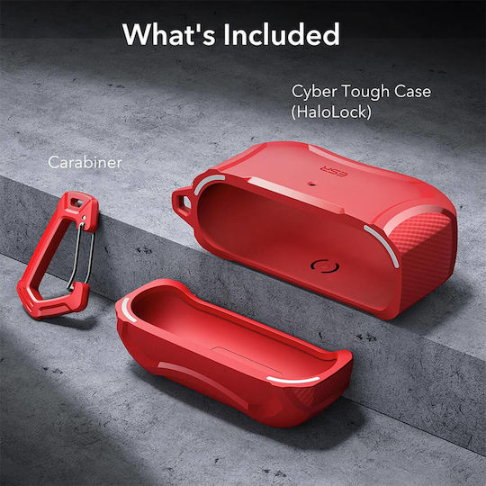 ESR Cyber Armor Case Plastic in Red color for Apple AirPods Pro 2