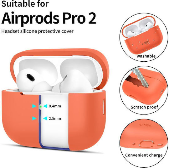 Tech-Protect Case Silicone in Orange color for Apple AirPods Pro