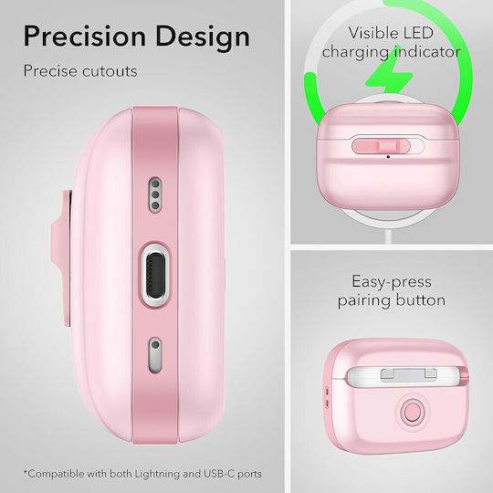 ESR Pulse Magnetic HaloLock Θήκη Πλαστική σε Ροζ χρώμα για Apple AirPods Pro