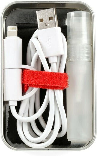 Kikkerland Emergency Tech Kit Regulär USB zu Blitzschlag / Micro-USB Kabel Weiß 1m (CD135)
