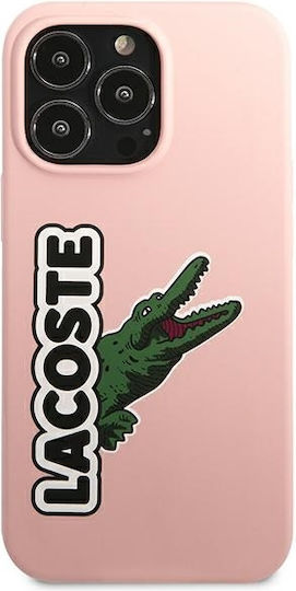 Lacoste Head Crocodile Umschlag Rückseite Silikon Rosa (iPhone 13 Pro Max)
