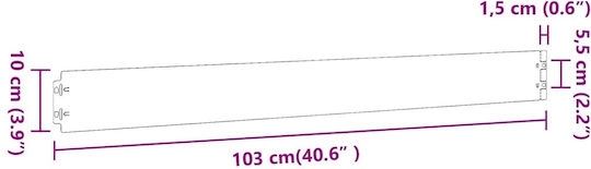 vidaXL Metallgartenbordüre in Weiß Farbe 1.03m x 10cm