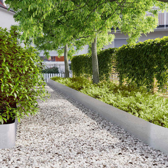 vidaXL Metallgartenbordüre in Silber Farbe 1.03m x 25cm