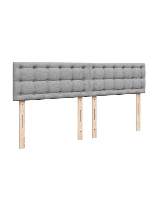 Doppelbett Bezogen mit Stoff Hellgrau mit Lattenrost & Matratze 160x200cm