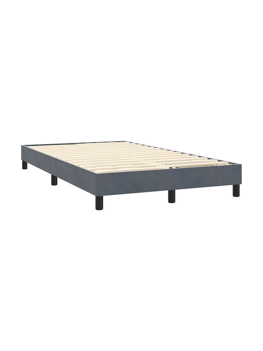 Doppelbett Bezogen mit Stoff Dunkelgrau mit Lattenrost & Matratze 160x210cm