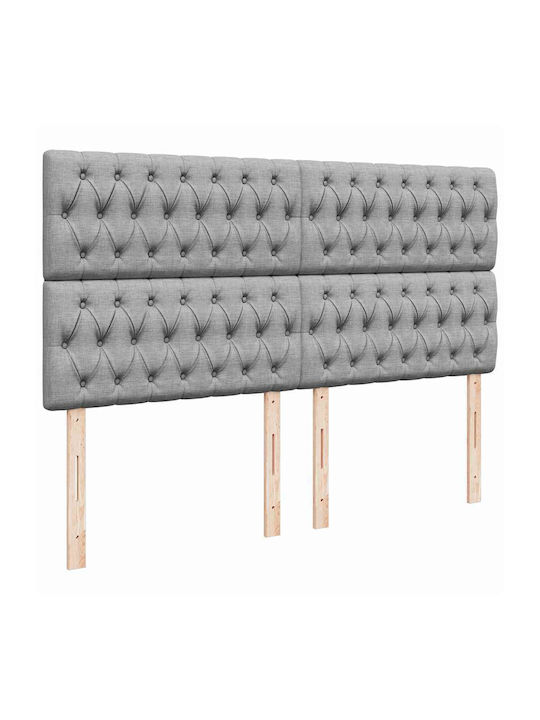 Doppelbett Mit Stoffbezogenem Hellgrauem mit Lattenrost & Matratze 160x200cm