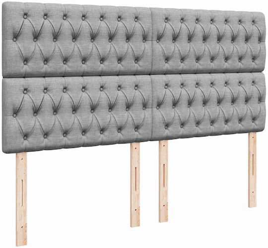 Double Upholstered Fabric Bed Light Gray with Slats and Mattress 160x200cm 3313251