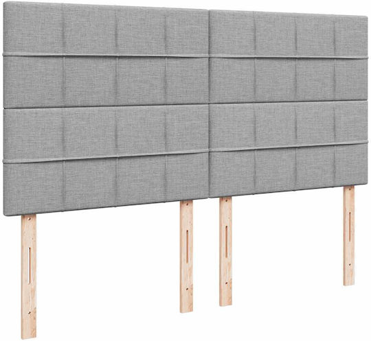 Double Bed Upholstered with Fabric Light Gray with Slats and Mattress 160x200cm 3313168
