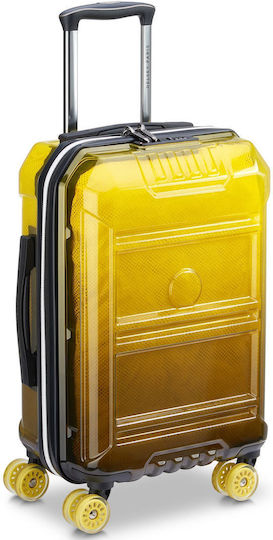 Delsey Rempart Cabin Travel Suitcase Transculent Yellow with 4 Wheels Height 55cm