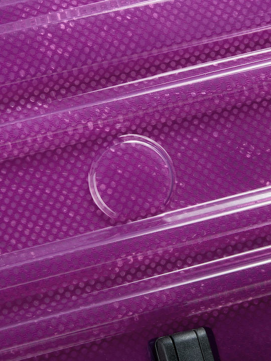 Delsey Rempart Large Hard Travel Suitcase Translucent Purple with 4 Wheels Height 73cm