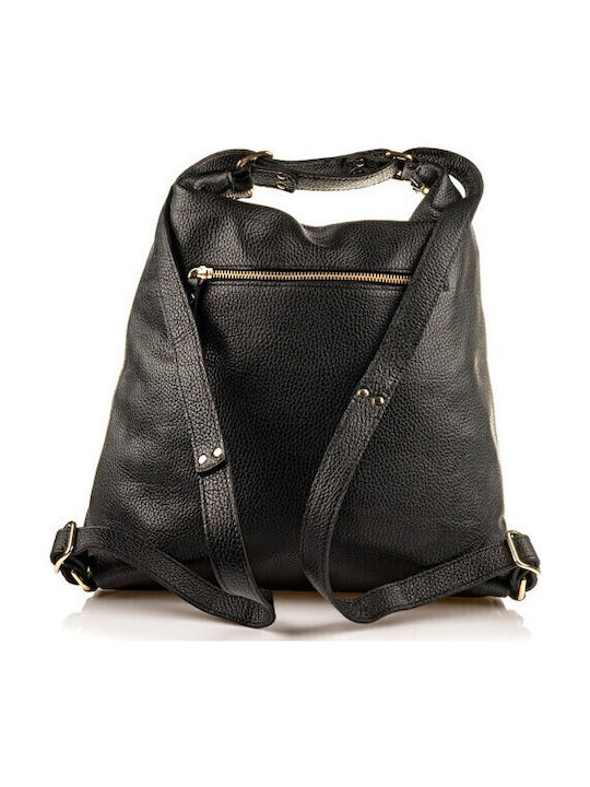 Leder Damentasche Schultertasche Schwarz