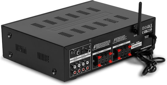 Power Dynamics PV240BT Commercial Power Amplifier 4 Zone Equipped with USB/FM/Bluetooth Black