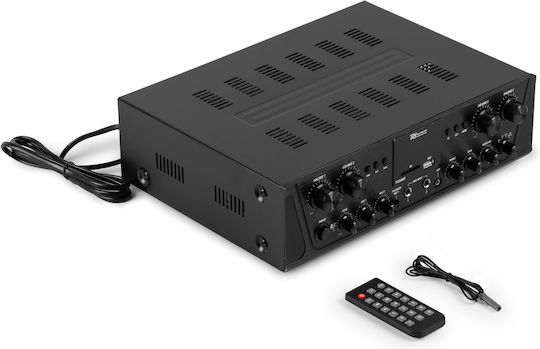 Power Dynamics PV240BT Commercial Power Amplifier 4 Zone Equipped with USB/FM/Bluetooth Black