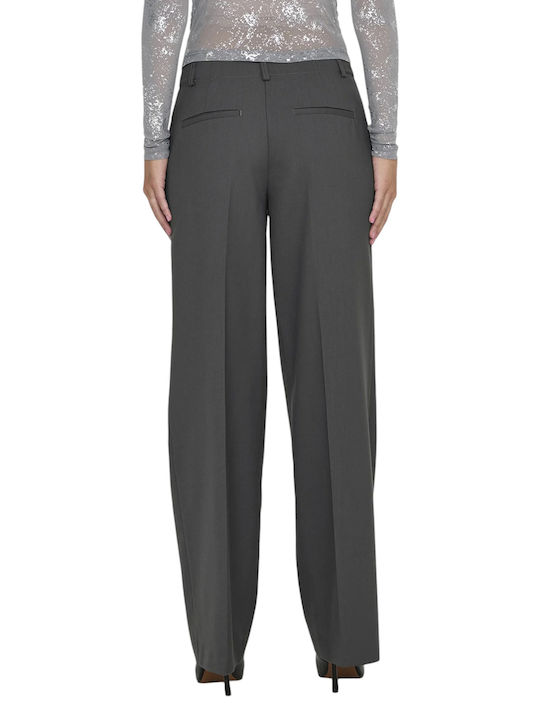 Only Women's Fabric Trousers in Wide Line Blackened Pearl Grey